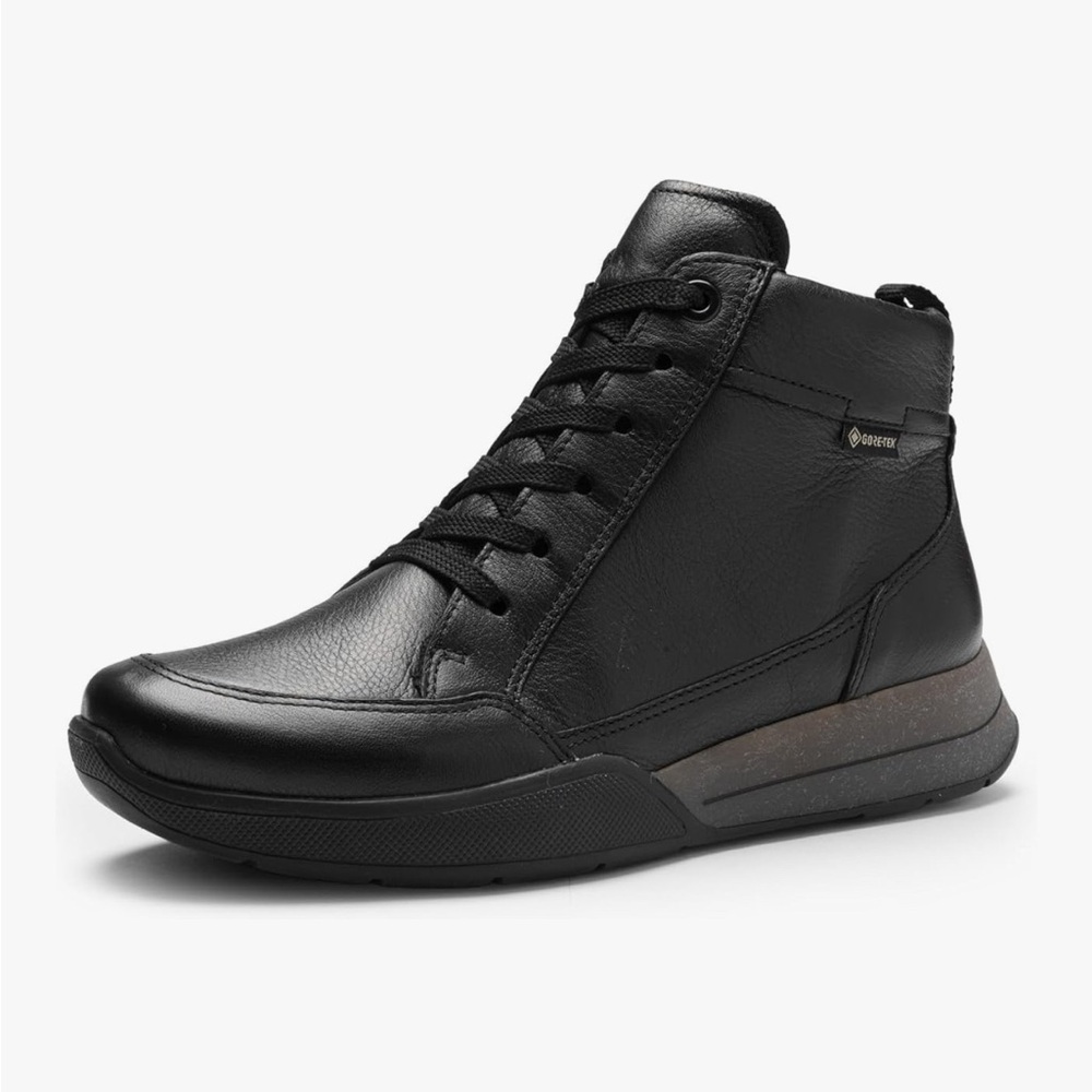 Women’s Black Leather High-Top Sneakers